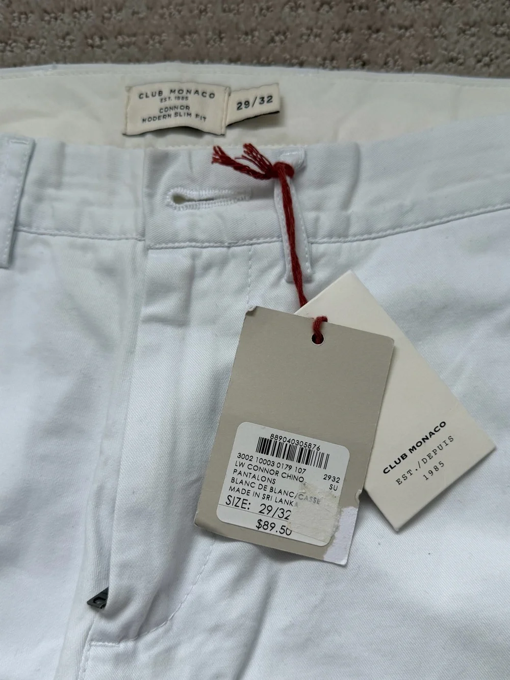 Club Monaco NEW! White Skinny Jeans Men 29/32